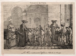 Scènes van Parijs: De Broeders die de Kinderen naar St. Nicolaas van de Velden Brengen