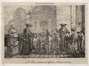 Scènes van Parijs: De Broeders die de Kinderen naar St. Nicolaas van de Velden Brengen