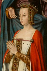Hertogin Anne de Beaujeu (detail). Drieluik van de meester van Moulins door Jean Hey