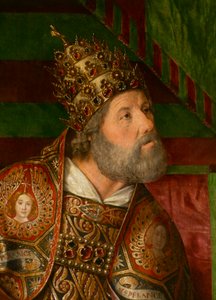 Sint Petrus, detail. Drieluik van de meester van Moulins door Jean Hey