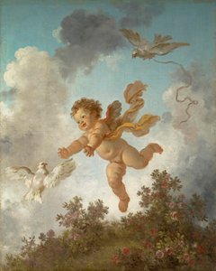 Fragonard - De vooruitgang van de liefde Liefde die een duif achtervolgt, 1790-91 door Jean Honore Fragonard