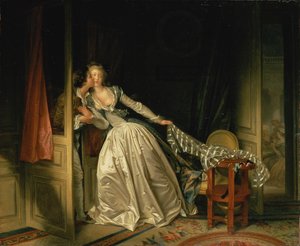 De gestolen kus door Jean Honore Fragonard