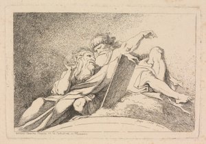 De twee profeten door Jean Honoré Fragonard after Annibale Carracci