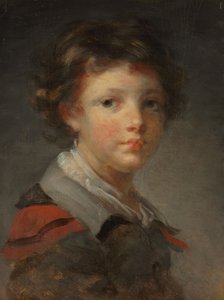 Een jongen in een met rood gevoerde mantel, 1780s door Jean Honore Fragonard