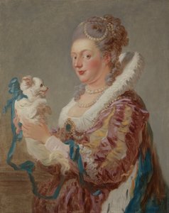 Een vrouw met een hond door Jean Honore Fragonard