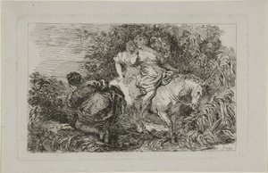 Cloelia en haar metgezellen door Jean Honore Fragonard