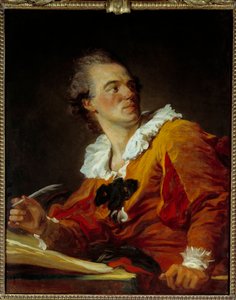 Inspiratie Portret van een onbekende. Schilderij door Jean Honoré Fragonard (1732-1806) 18e eeuw