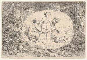 Nimf ondersteund door twee saters, 1763