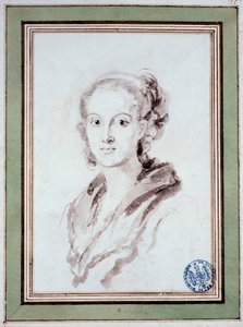 Portret van Marguerite Gerard (1767-1837) Franse schilder, schoonzus van Fragonard. Tekening in de was door Jean Honoré Fragonard (1732-1806) circa 1800. Besançon, Musée des Beaux Arts door Jean Honore Fragonard