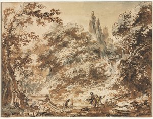 Scène in een park, ca. 1760 door Jean Honore Fragonard