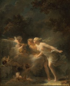 De fontein van liefde door Jean Honore Fragonard