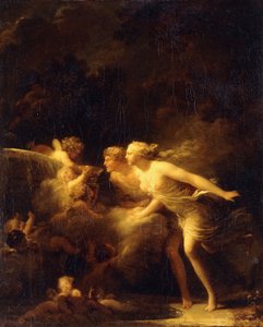 De fontein van de liefde door Jean Honore Fragonard