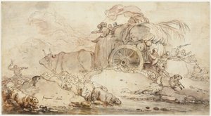 De stilstaande wagen door Jean Honore Fragonard