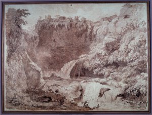 De grot van Neptunus in Tivoli door Jean Honore Fragonard