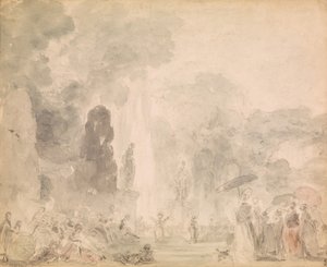 Uitzicht op een park, late 1770s door Jean Honore Fragonard
