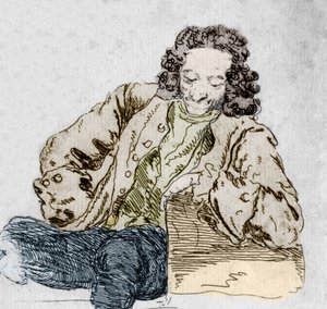 Portret van François Marie Arouet, alias Voltaire (detail)
