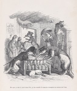 Zodra ik voet op het eiland zette... uit Scènes uit het privé- en openbare leven..., ca. 1837-47 door Jean Ignace Isidore Gérard