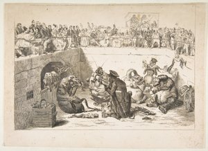 Het volk uitgeleverd aan de vampierbelastingen, mei 1833 door Jean Ignace Isidore Gérard
