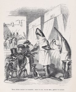 We gaan de spieren insnijden, de botten zagen, kortom, de zieken genezen uit Sc..., ca. 1837-47 door Jean Ignace Isidore Gérard
