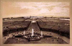 Algemeen Uitzicht op het Park en Paleis van Versailles, gepubliceerd door Auguste Bry door Jean Jacottet