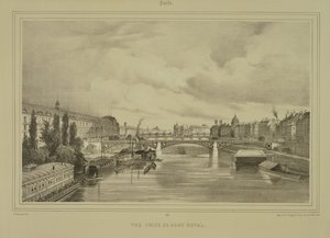Uitzicht op de Pont Royal, uitgegeven door Auguste Bry door Jean Jacottet