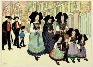 Mijn dorp, degenen die niet vergeten: Uit de kerk door Jean Jacques (1873 1951) Waltz