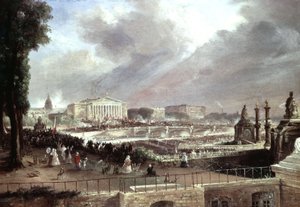 Proclamatie van de Tweede Franse Republiek, Place de la Concorde, 24 februari door Jean Jacques (after) Champin