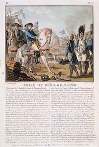 De Inname van Berg-op-Zoom, Nederland, 1747, gegraveerd door Jean Baptiste Morret, 1787