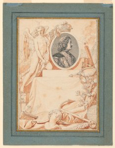 Tekening, Frontispice voor een Geschiedenis van Peter de Grote, ca. 1780 door Jean Jacques Francois Le Barbier