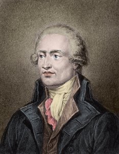 Portret van Marie Jean Antoine Nicolas de Caritat, Marquis de Condorcet (1743 - 1794) gegraveerd door Jean Jacques Frilley (1797-1850)