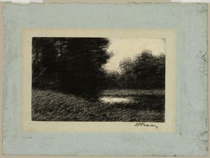 Landschap met een Vijver door Jean Jacques Henner