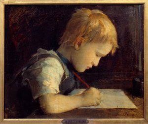 De kleine schrijver Paul Henner (1860-1867), neef van de kunstenaar door Jean Jacques Henner
