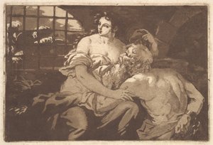 La charité romain Romeinse Liefdadigheid, in een album met Recueil de Compositions par..., 1782-1821 door Jean Jacques Lagrenee