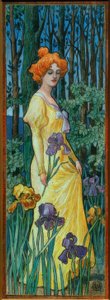 De vrouw met iris door Jean Jacques Waltz