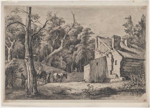 Ingang van het bos van Brie met huisje aan de rechterkant, 1772