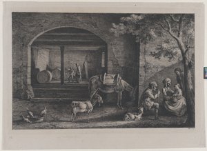Interieur van een Boerderij in Saint-Jean-de-Touslas, 1793 door Jean Jacques de Boissieu