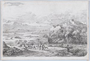 Landschap naar Van der Cabel, ca. 1773 door Jean Jacques de Boissieu