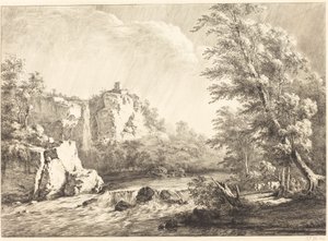 Rivierlandschap met een Voorbijgaande Storm door Jean Jacques de Boissieu