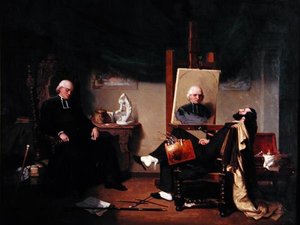 De Schilder en zijn model door Jean Jalabert