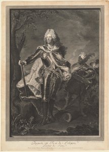 Auguste III. Koning van Polen door Jean Joseph Balechou after Hyacinthe Rigaud