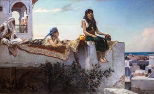 Avond op de terrassen (Marokko) door Jean Joseph Benjamin Constant