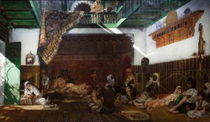 Interieur van een harem in Marokko door Jean Joseph Benjamin Constant