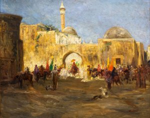 De moskee verlaten door Jean Joseph Benjamin Constant