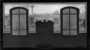 Schets voor het stadhuis van Fresnes: Sur le plateau - Les batteurs de blé, in 1905