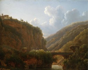 Gezicht op het klooster van San Cosimato, ten noorden van Rome door Jean Joseph Xavier Bidauld