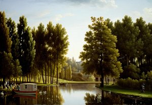 Frans: Le parc à Mortefontaine Het park van Mortefontaine door Jean Joseph Xavier Bidauld
