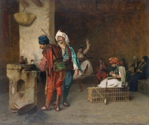 Caféhuis, Caïro Gieten van Kogels, 1884 of eerder door Jean Leon Gerome