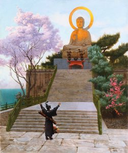 Japanners die een godheid smeken door Jean Leon Gerome