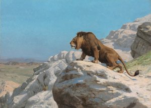 Leeuw op de Uitkijk, ca. 1885 door Jean Leon Gerome