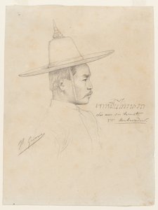 Studie voor "De Ontvangst van de Siamese Ambassadeurs in Fontainebleau" door Jean Leon Gerome